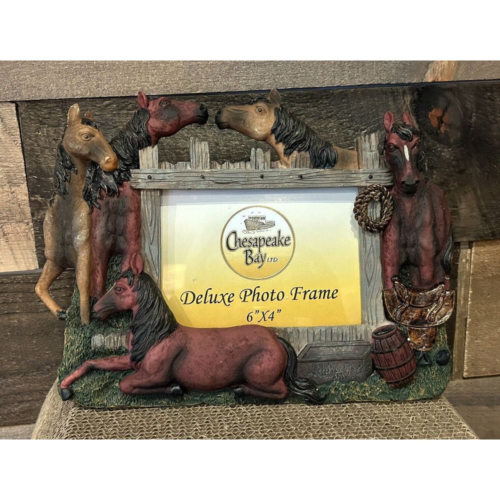 3D Chespeake Bay Horses Frame‎ Holds 6 X 4 Photo frame NEW